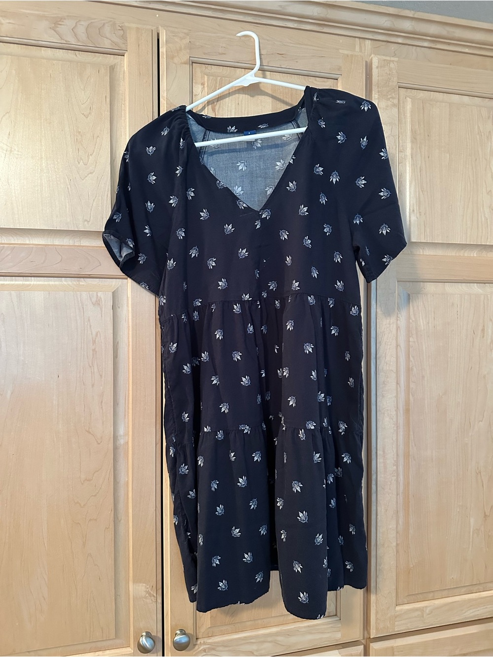 Old Navy Blue Mini Dress with White Floral Print